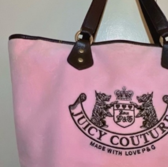 *SOLD SOLD * rare JUICY Couture 💕Y2K BABY PINK SCOTTIE TOTE XL  BAG - Picture 11 of 14